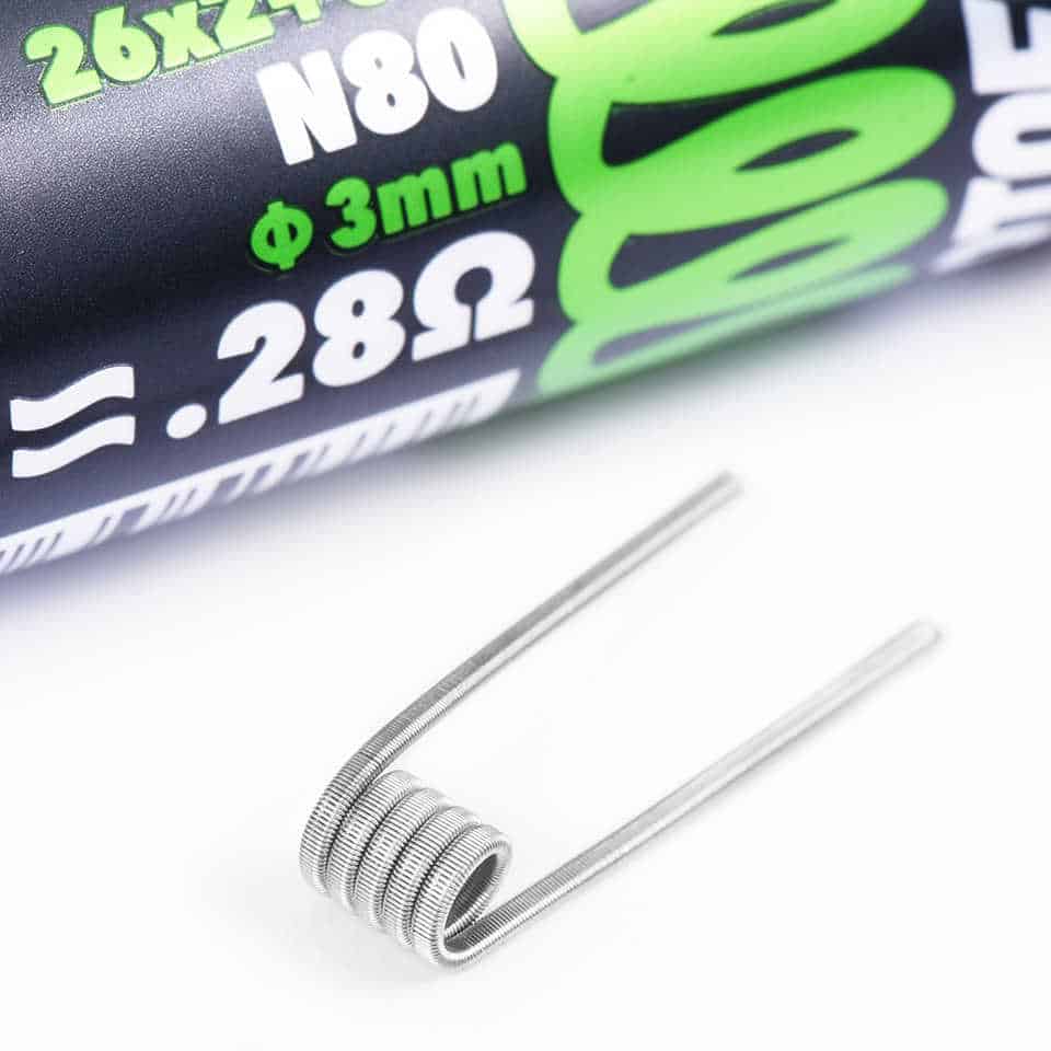 10pcs Wotofo 0.28ohm Dual Core Fused Clapton Prebuilt Coils 26Ga*2+36Ga